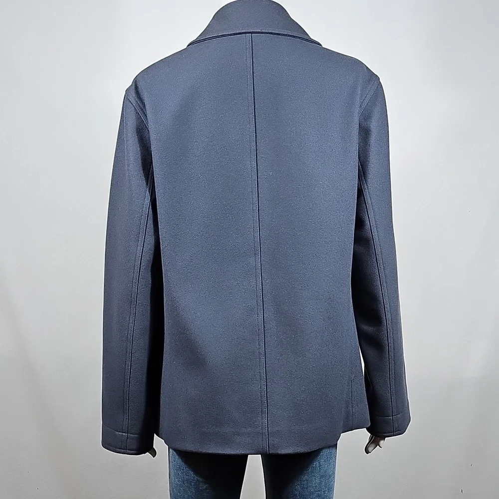 J. Crew 80% Wool Blend Slate Blue Gray Classic Double Breasted Pea Coat